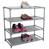 Hds Trading 12 Pair NonWoven MultiPurpose Stackable FreeStanding Shoe Rack, Grey ZOR95879